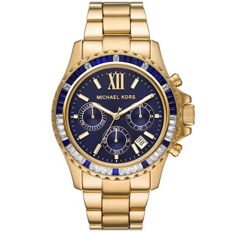 michael kors horloge dames goud met blauw|Michael Kors horloge.